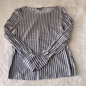 Express Navy & Gold Striped Blouse